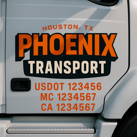 Custom Truck Door Lettering Sign Decal Sticker For Trucking, Businesses with City, State and USDOT, MC, GVW Truck Sign (2-Pack)