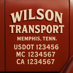 Custom Truck Door Lettering Sign Decal Sticker For Trucking, Businesses with City, State and USDOT, MC, GVW Truck Sign (2-Pack)