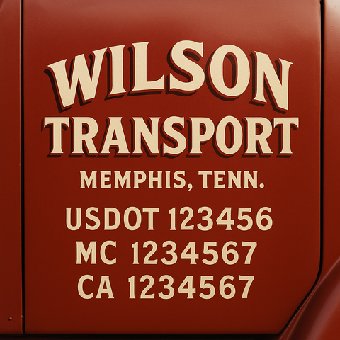 Custom Truck Door Lettering Sign Decal Sticker For Trucking, Businesses with City, State and USDOT, MC, GVW Truck Sign (2-Pack)