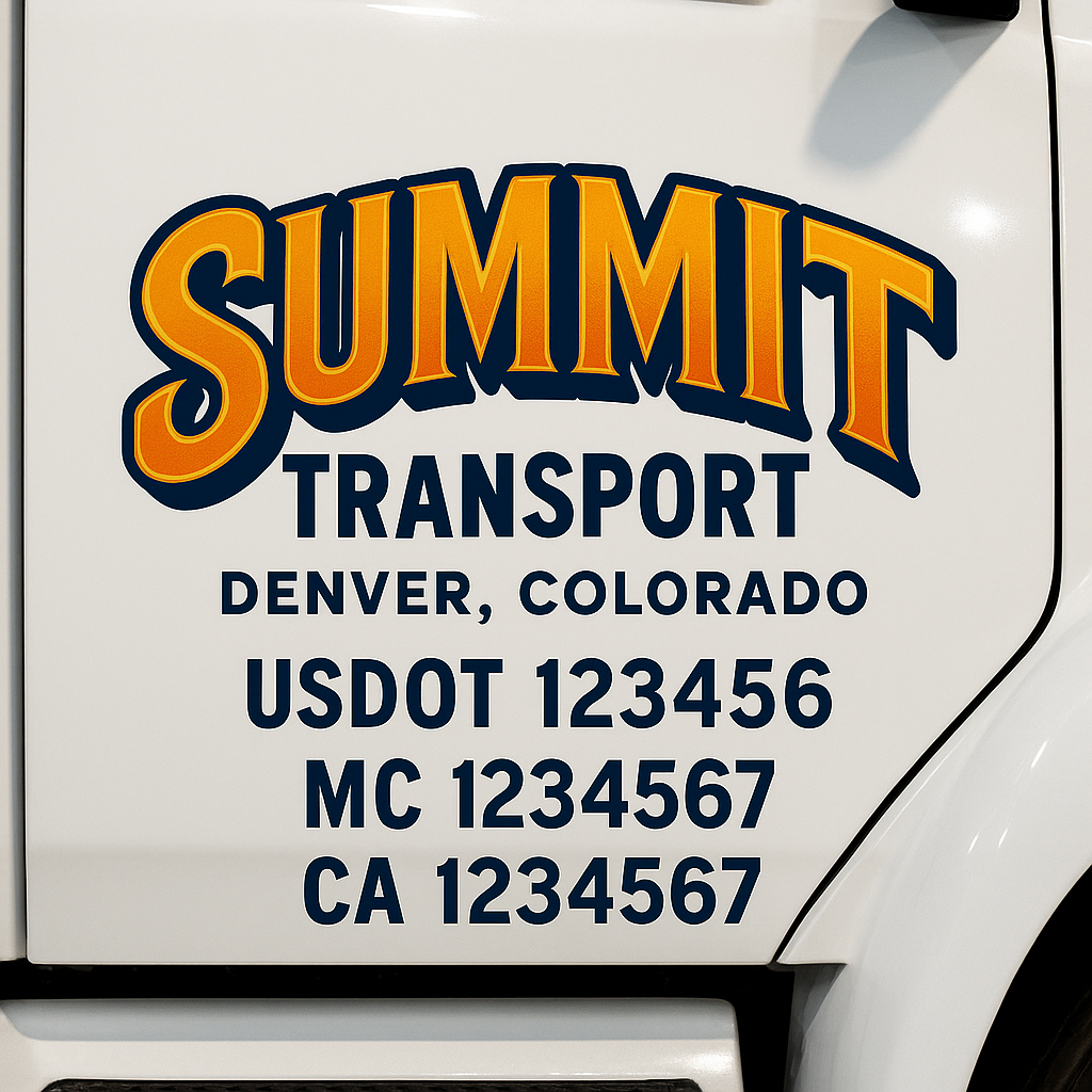 Custom Truck Door Lettering Sign Decal Sticker For Trucking, Businesses with City, State and USDOT, MC, GVW Truck Sign (2-Pack)