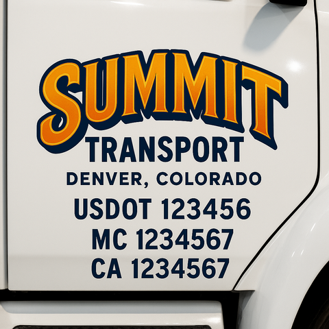 Custom Truck Door Lettering Sign Decal Sticker For Trucking, Businesses with City, State and USDOT, MC, GVW Truck Sign (2-Pack)