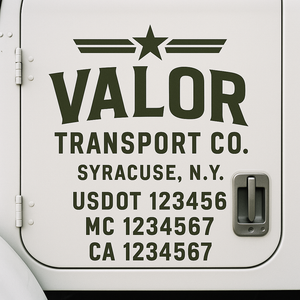 Custom Truck Door Lettering Sign Decal Sticker For Trucking, Businesses with City, State and USDOT, MC, GVW Truck Sign (2-Pack)