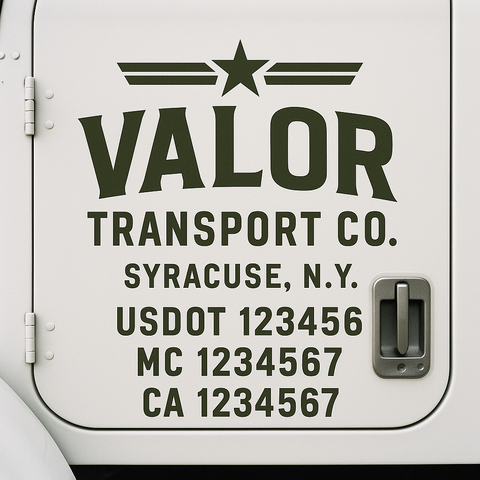 Custom Truck Door Lettering Sign Decal Sticker For Trucking, Businesses with City, State and USDOT, MC, GVW Truck Sign (2-Pack)