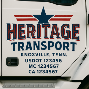 Custom Truck Door Lettering Sign Decal Sticker For Trucking, Businesses with City, State and USDOT, MC, GVW Truck Sign (2-Pack)