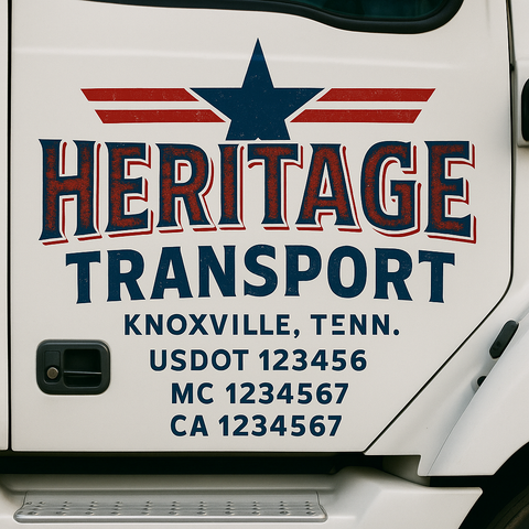 Custom Truck Door Lettering Sign Decal Sticker For Trucking, Businesses with City, State and USDOT, MC, GVW Truck Sign (2-Pack)