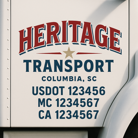 Custom Truck Door Lettering Sign Decal Sticker For Trucking, Businesses with City, State and USDOT, MC, GVW Truck Sign (2-Pack)