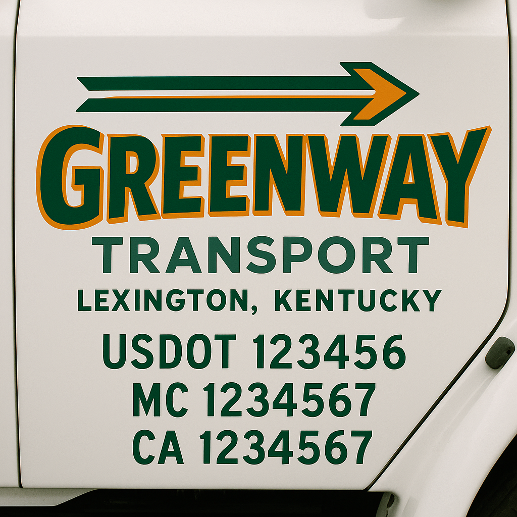 Custom Truck Door Lettering Sign Decal Sticker For Trucking, Businesses with City, State and USDOT, MC, GVW Truck Sign (2-Pack)
