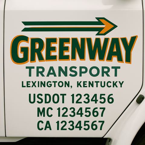 Custom Truck Door Lettering Sign Decal Sticker For Trucking, Businesses with City, State and USDOT, MC, GVW Truck Sign (2-Pack)