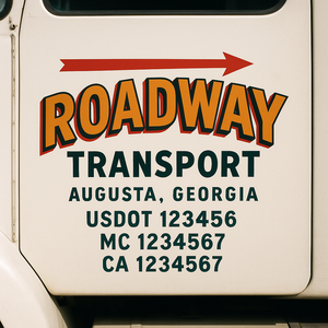 Custom Truck Door Lettering Sign Decal Sticker For Trucking, Businesses with City, State and USDOT, MC, GVW Truck Sign (2-Pack)