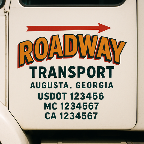 Custom Truck Door Lettering Sign Decal Sticker For Trucking, Businesses with City, State and USDOT, MC, GVW Truck Sign (2-Pack)