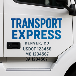 Custom Truck Door Lettering Sign Decal Sticker For Trucking, Businesses with City, State and USDOT, MC, GVW Truck Sign (2-Pack)