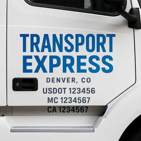 Custom Truck Door Lettering Sign Decal Sticker For Trucking, Businesses with City, State and USDOT, MC, GVW Truck Sign (2-Pack)