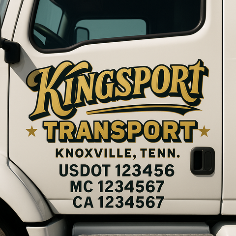 Custom Truck Door Lettering Sign Decal Sticker For Trucking, Businesses with City, State and USDOT, MC, GVW Truck Sign (2-Pack)