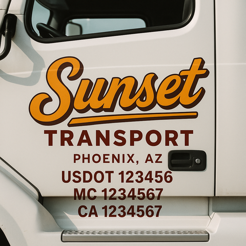 Custom Truck Door Lettering Sign Decal Sticker For Trucking, Businesses with City, State and USDOT, MC, GVW Truck Sign (2-Pack)