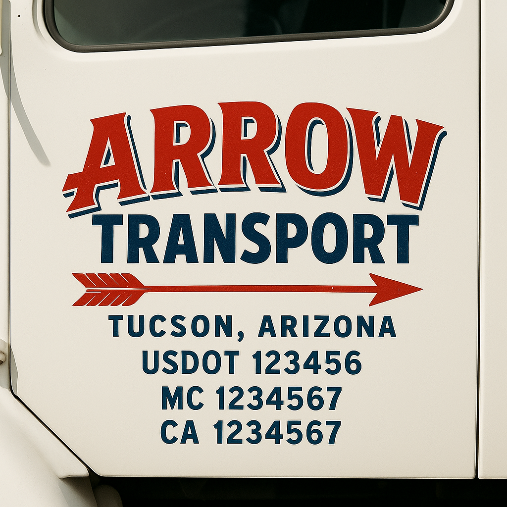 Custom Truck Door Lettering Sign Decal Sticker For Trucking, Businesses with City, State and USDOT, MC, GVW Truck Sign (2-Pack)