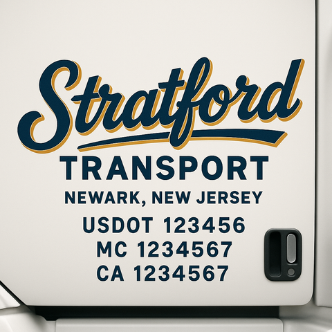 Custom Truck Door Lettering Sign Decal Sticker For Trucking, Businesses with City, State and USDOT, MC, GVW Truck Sign (2-Pack)