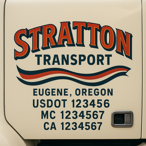 Custom Truck Door Lettering Sign Decal Sticker For Trucking, Businesses with City, State and USDOT, MC, GVW Truck Sign (2-Pack)