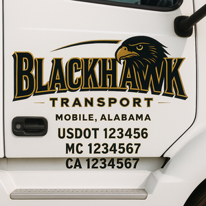 Custom Truck Door Lettering Sign Decal Sticker For Trucking, Businesses with City, State and USDOT, MC, GVW Truck Sign (2-Pack)