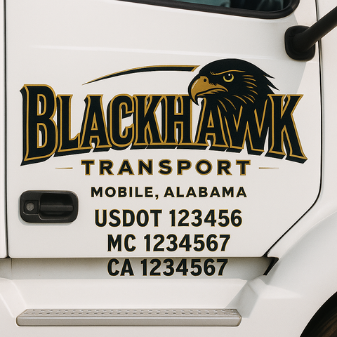 Custom Truck Door Lettering Sign Decal Sticker For Trucking, Businesses with City, State and USDOT, MC, GVW Truck Sign (2-Pack)
