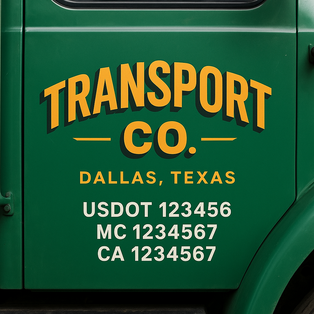 Custom Truck Door Lettering Sign Decal Sticker For Trucking, Businesses with City, State and USDOT, MC, GVW Truck Sign (2-Pack)
