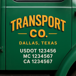 Custom Truck Door Lettering Sign Decal Sticker For Trucking, Businesses with City, State and USDOT, MC, GVW Truck Sign (2-Pack)