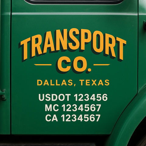 Custom Truck Door Lettering Sign Decal Sticker For Trucking, Businesses with City, State and USDOT, MC, GVW Truck Sign (2-Pack)