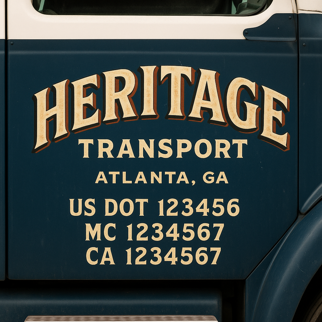 Custom Truck Door Lettering Sign Decal Sticker For Trucking, Businesses with City, State and USDOT, MC, GVW Truck Sign (2-Pack)