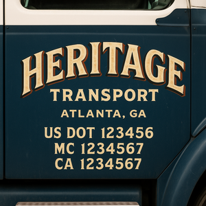 Custom Truck Door Lettering Sign Decal Sticker For Trucking, Businesses with City, State and USDOT, MC, GVW Truck Sign (2-Pack)