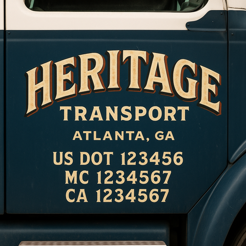 Custom Truck Door Lettering Sign Decal Sticker For Trucking, Businesses with City, State and USDOT, MC, GVW Truck Sign (2-Pack)