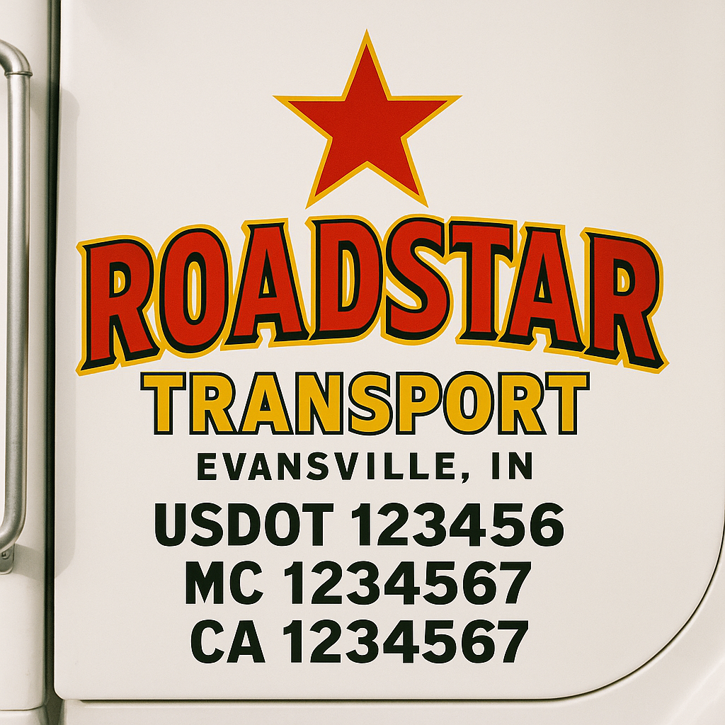 Custom Truck Door Lettering Sign Decal Sticker For Trucking, Businesses with City, State and USDOT, MC, GVW Truck Sign (2-Pack)