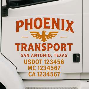 Custom Truck Door Lettering Sign Decal Sticker For Trucking, Businesses with City, State and USDOT, MC, GVW Truck Sign (2-Pack)