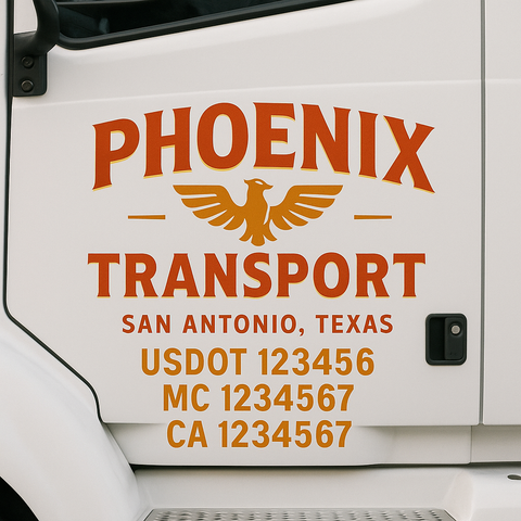 Custom Truck Door Lettering Sign Decal Sticker For Trucking, Businesses with City, State and USDOT, MC, GVW Truck Sign (2-Pack)