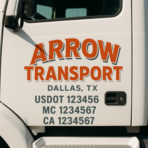 Custom Truck Door Lettering Sign Decal Sticker For Trucking, Businesses with City, State and USDOT, MC, GVW Truck Sign (2-Pack)