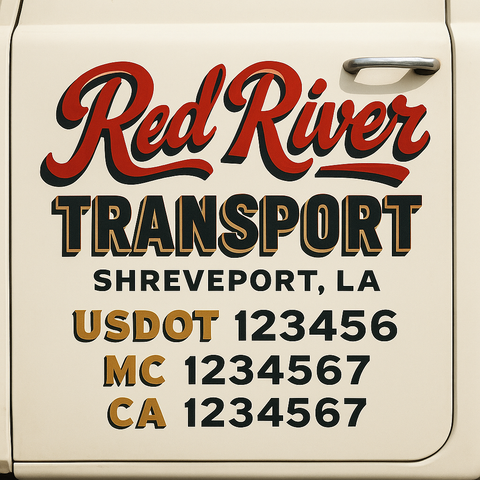 Custom Truck Door Lettering Sign Decal Sticker For Trucking, Businesses with City, State and USDOT, MC, GVW Truck Sign (2-Pack)