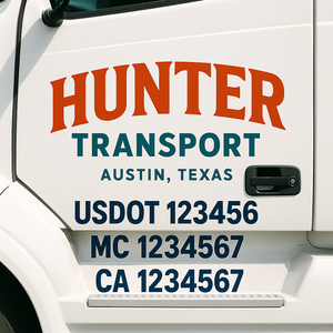 Custom Truck Door Lettering Sign Decal Sticker For Trucking, Businesses with City, State and USDOT, MC, GVW Truck Sign (2-Pack)