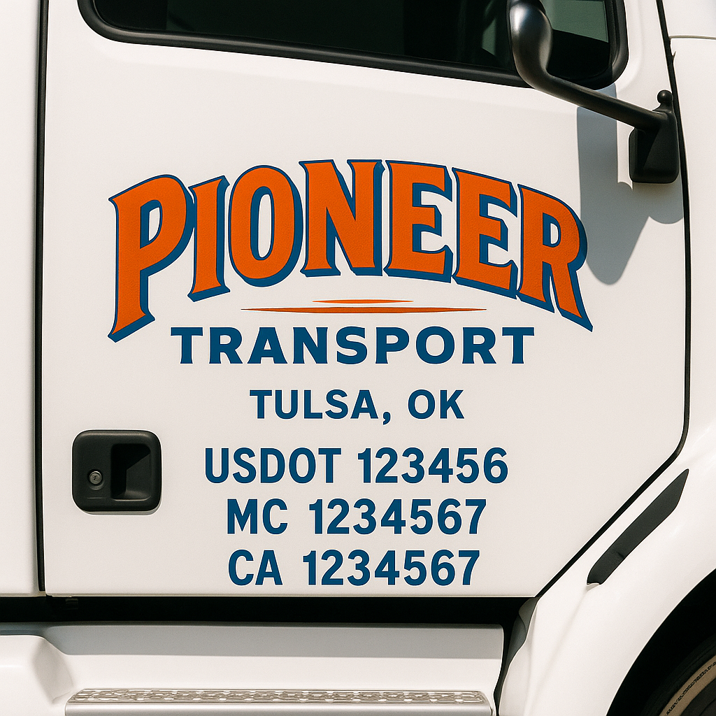 Custom Truck Door Lettering Sign Decal Sticker For Trucking, Businesses with City, State and USDOT, MC, GVW Truck Sign (2-Pack)