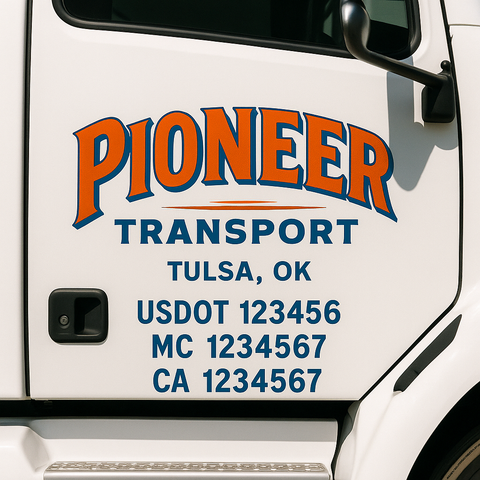 Custom Truck Door Lettering Sign Decal Sticker For Trucking, Businesses with City, State and USDOT, MC, GVW Truck Sign (2-Pack)