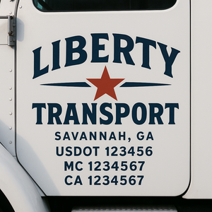 Custom Truck Door Lettering Sign Decal Sticker For Trucking, Businesses with City, State and USDOT, MC, GVW Truck Sign (2-Pack)