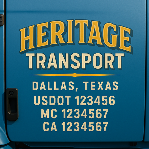 Custom Truck Door Lettering Sign Decal Sticker For Trucking, Businesses with City, State and USDOT, MC, GVW Truck Sign (2-Pack)