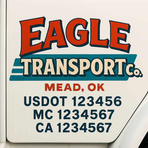 Custom Truck Door Lettering Sign Decal Sticker For Trucking, Businesses with City, State and USDOT, MC, GVW Truck Sign (2-Pack)