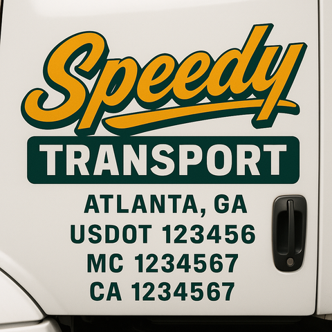 Custom Truck Door Lettering Sign Decal Sticker For Trucking, Businesses with City, State and USDOT, MC, GVW Truck Sign (2-Pack)