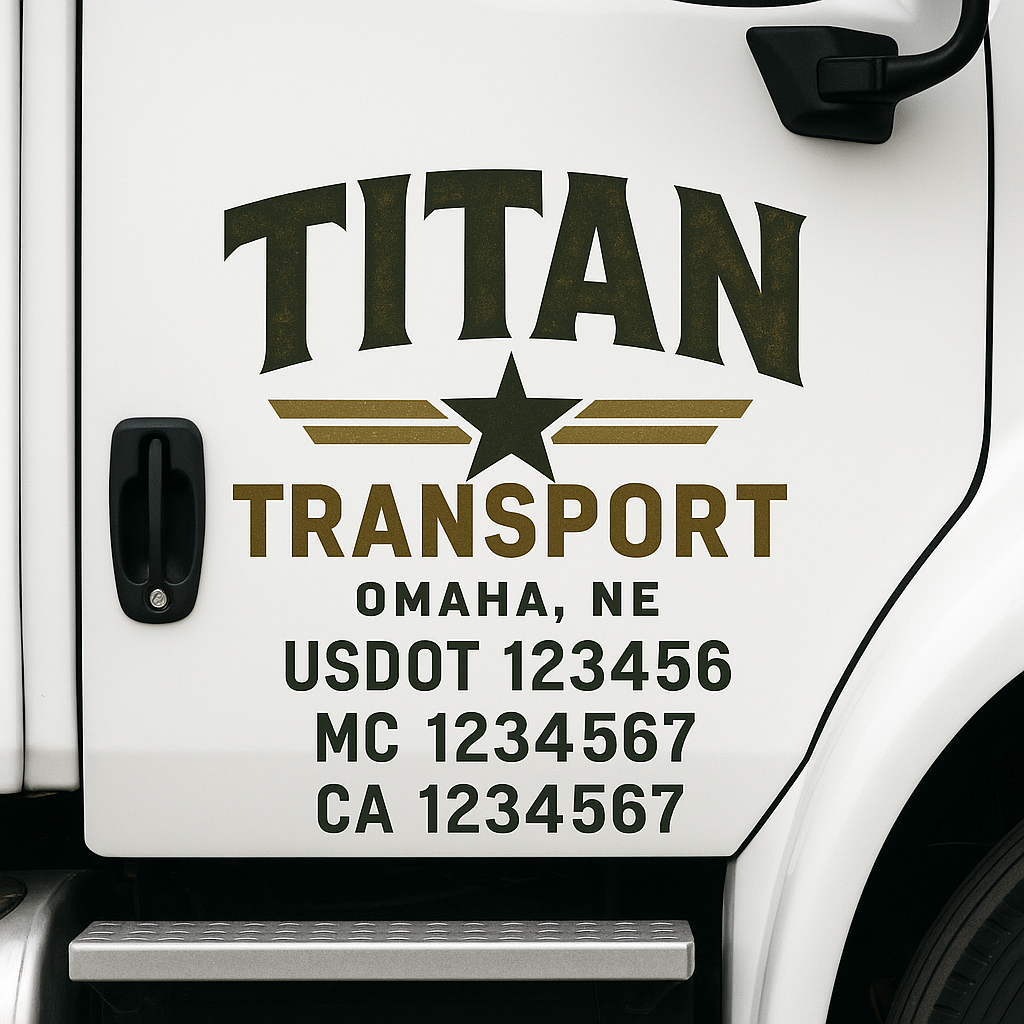 Custom Truck Door Lettering Sign Decal Sticker For Trucking, Businesses with City, State and USDOT, MC, GVW Truck Sign (2-Pack)