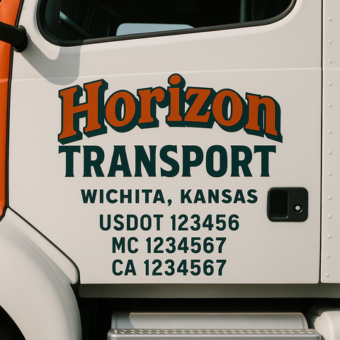 Custom Truck Door Lettering Sign Decal Sticker For Trucking, Businesses with City, State and USDOT, MC, GVW Truck Sign (2-Pack)