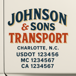 Custom Truck Door Lettering Sign Decal Sticker For Trucking, Businesses with City, State and USDOT, MC, GVW Truck Sign (2-Pack)