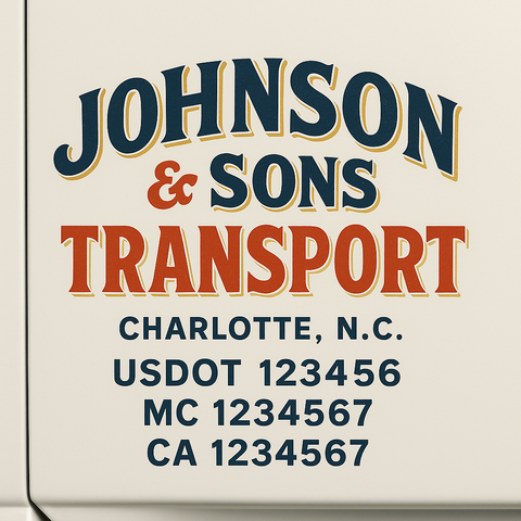 Custom Truck Door Lettering Sign Decal Sticker For Trucking, Businesses with City, State and USDOT, MC, GVW Truck Sign (2-Pack)