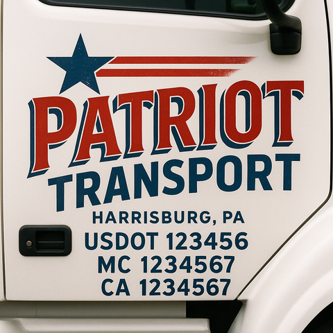 Custom Truck Door Lettering Sign Decal Sticker For Trucking, Businesses with City, State and USDOT, MC, GVW Truck Sign (2-Pack)