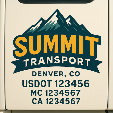 Custom Truck Door Lettering Sign Decal Sticker For Trucking, Businesses with City, State and USDOT, MC, GVW Truck Sign (2-Pack)