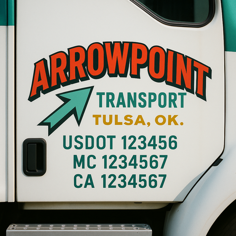 Custom Truck Door Lettering Sign Decal Sticker For Trucking, Businesses with City, State and USDOT, MC, GVW Truck Sign (2-Pack)