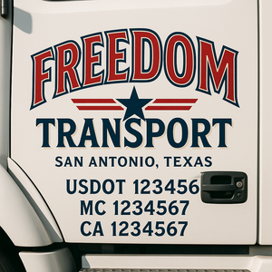 Custom Truck Door Lettering Sign Decal Sticker For Trucking, Businesses with City, State and USDOT, MC, GVW Truck Sign (2-Pack)