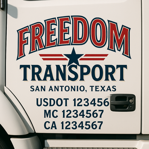 Custom Truck Door Lettering Sign Decal Sticker For Trucking, Businesses with City, State and USDOT, MC, GVW Truck Sign (2-Pack)
